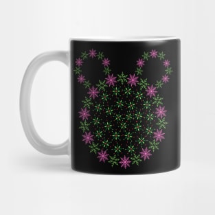 Pink and green snowflakes Mug